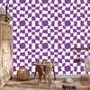 Free checkerboard wallpaper purple for living room and bedroom 50x1000