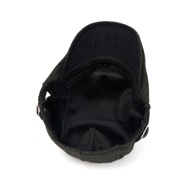Herringbone Beret Men's Autumn Winter Warm Cap British Retro Wool Newsboy Cap Middle-Aged and Old Age Forward Cap