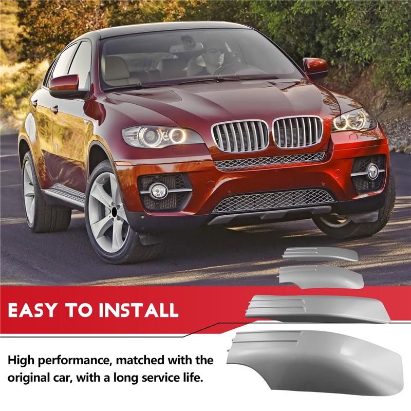 4PCS Car Auto Exterior Rack Roof Rack Rail Retrofit End Cover Dome Holder Case Cap For BMW E71 E72 X6 2008-2014