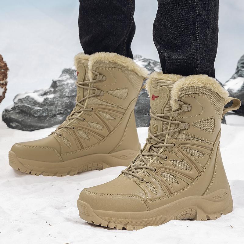 Brand Hiking Shoes Men's Boots Warm Plush Men Boots Winter High Top Snow Boots Men Outdoor Anti-Slip Ankle Boots Casual Sneaker