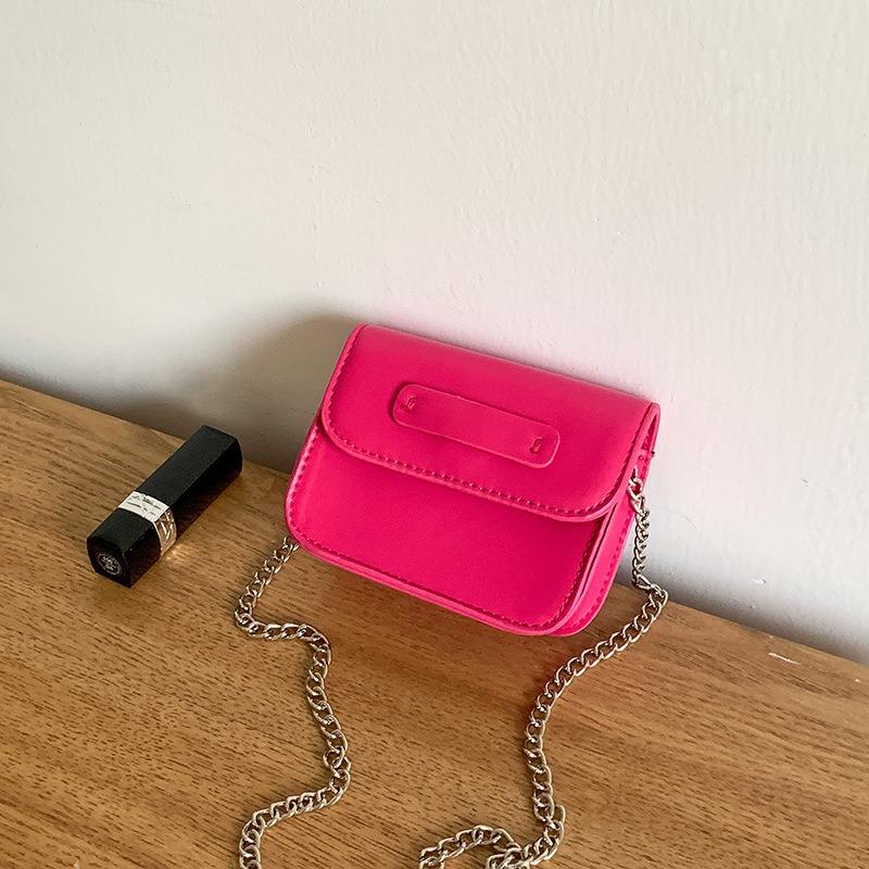 

Серебряная сумка mni на плечо минималистичный стиль маленькая квадратная сумка милая кожаная помада мессенджер цепочка сумка женская розы красного