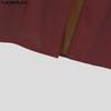 INCERUN Men Short Sleeve PU Open Front Faux Leather Long Cardigan Coats