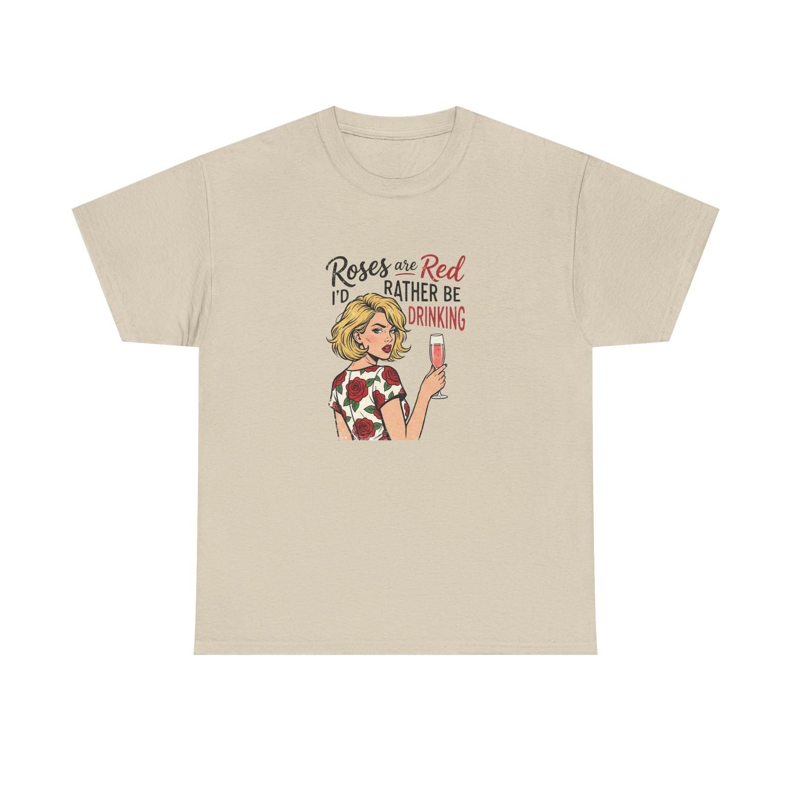 Tee Shirt - I’d Rather Be Drinking Wine - Vintage Girl Valentine T-Shirt S