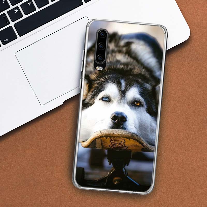 Siberian Husky Dog Cover Phone Case For Huawei P30 P20 P10 P40 P50 Pro Mate 20 40 30 10 Lite Popular Fundas Art Gift Coque