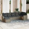 VidaXL Garden Lounge Set with Cushions 7 Pcs Grey Braided Resin 3219270