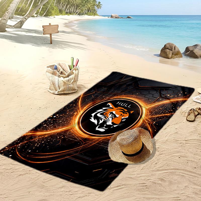 Asciugamano da Spiaggia con Stampa Calcio Hull City, Asciugamano Grande Morbido Asciugatura Rapida per Spiaggia Campeggio Nuoto