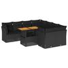 VidaXL Garden Lounge Set 9 Pcs with Cushions Black Wicker, Outdoor Sofa Set, Garden Lounge, Set 3326904