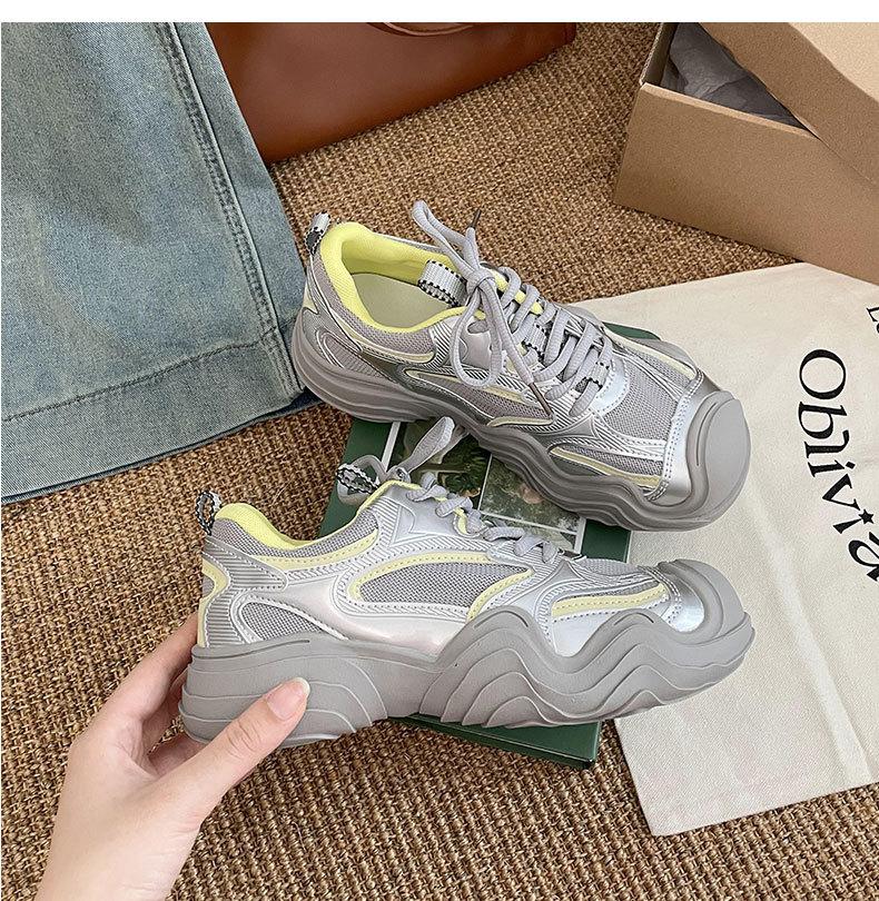 

Модный тренд белые кроссовки на высокой платформе немецкие женские летние универсальные легкие спортивные туфли для папы 2025 года 40