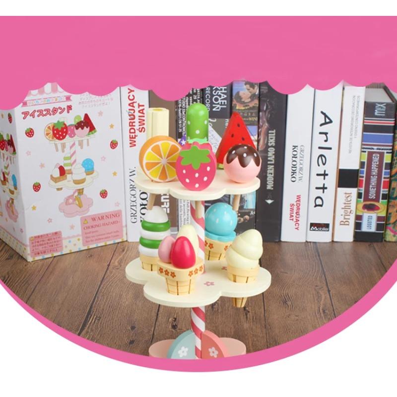 Baby Toys Simulation Magnetic Ice Cream Wooden Toys Pretend Play Kitchen Food Baby Infant Toys Food Birthday Christmas Gift