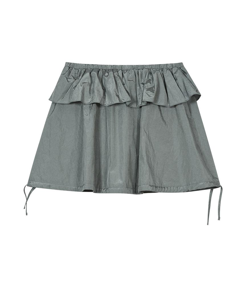 Taibseobiseu Shiny Balloon Skirt [Charcoal]
