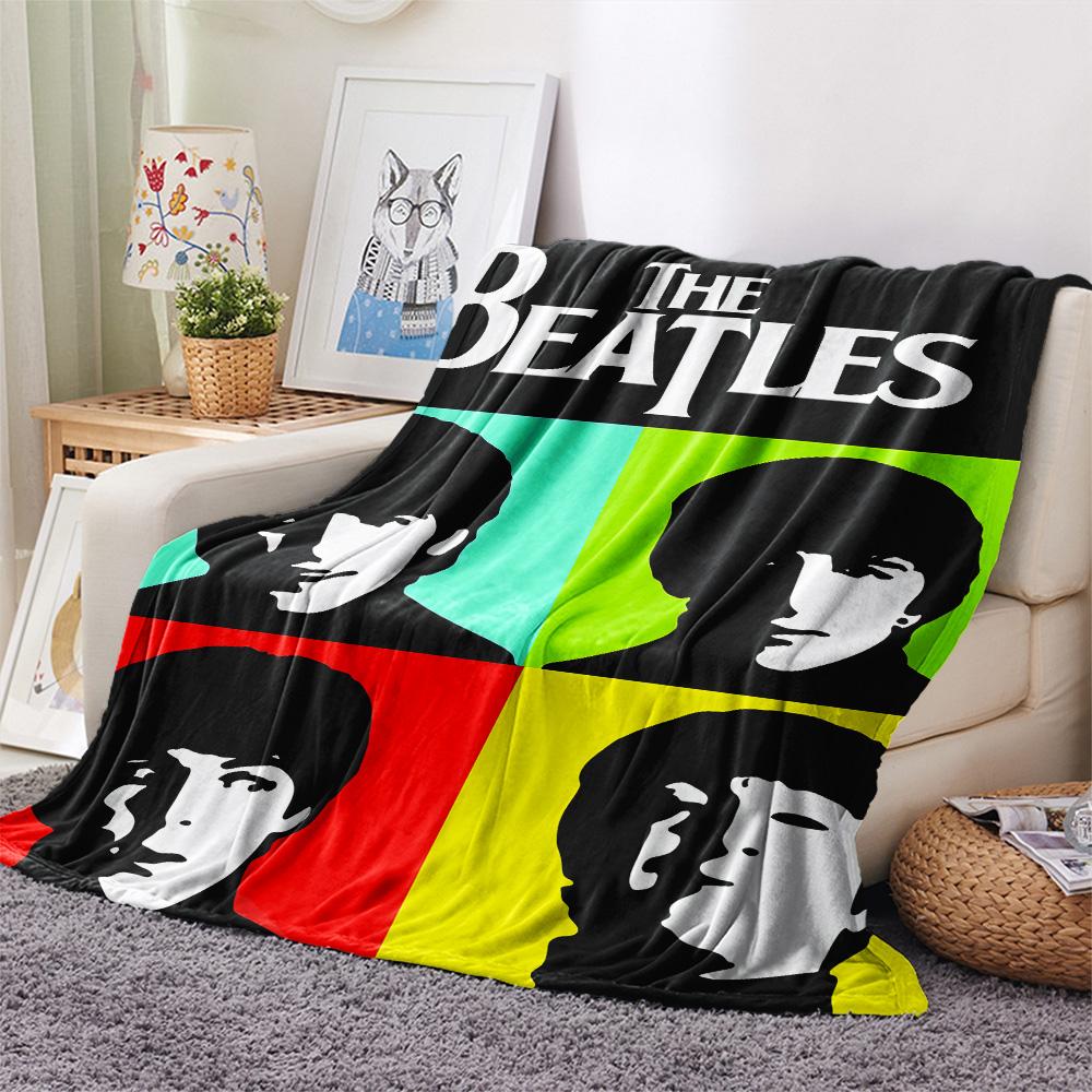 1PC Band Print FlAannel Blanket, High quality Comfortable for All Seasons, Home Decor, Warmth and Comfort