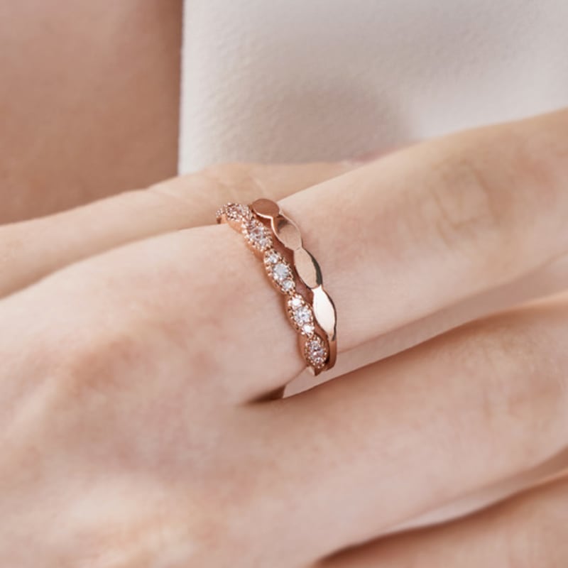 ELLE Jewelry Lace 2-Piece Layered Ring ELBRWR140