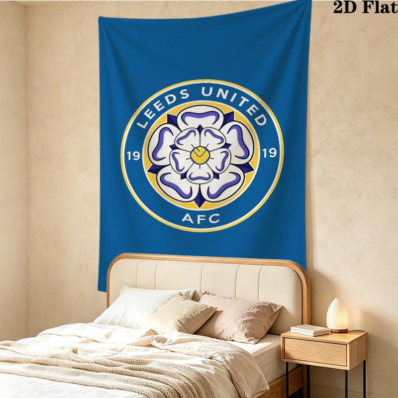 Leeds Football Club Wandteppich Ästhetischer Wandbehang Bedruckter Stoffdecke Dekorative Wandteppiche Für Schlafzimmer Wohnzimmer Heimdekoration