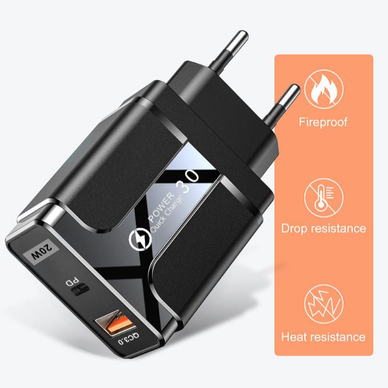 PD33W QC3.0 GaN Multi-Port Fast Charger - 9V/12V European Standard