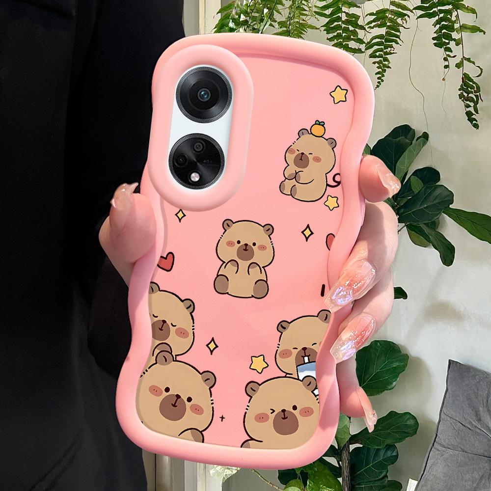 

Окрашенный узор Big Wave Edge Мягкий силиконовый материал Macaron чехол для телефона противоударный защитный резиновый чехол для OPPO Reno Realme OPPO A5S розовый