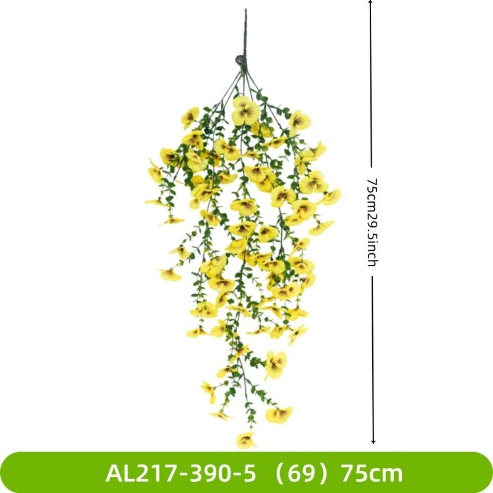 New Multicolor Artificial Flower Viola tricolor DIY Fake Flower Lifelike hanging Eucalyptus Pansy Wall Hanging Ornament