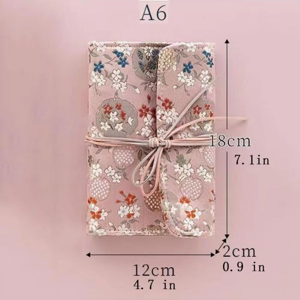 Retro Scrapbook Binder Cloth Cover Loose-leaf Notebook Portable A6 Loose-leaf Diary  for Girls
