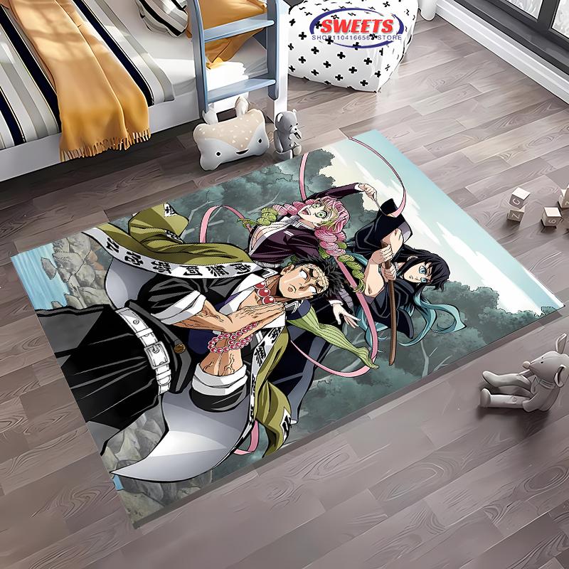 New Arrival ! Customized Demon Slayer Carpet, Demon Slayer Nine Hashira Living Room Bedroom Bed Mat, Non-slip Durable Office Rug
