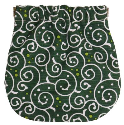 Kyosuke 16 X 12 Dot Arabesque Green Japanese-made Spring-Open Pouch, Cm, Pattern,