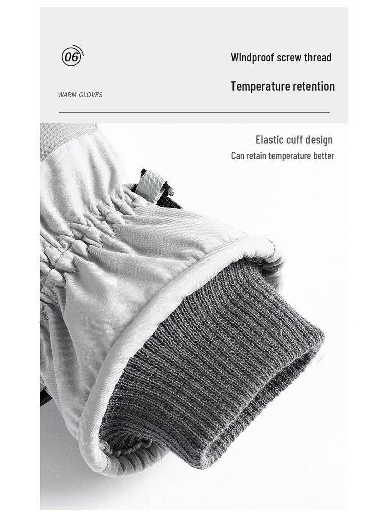 Winter Touchscreen Ski Gloves: Warm, Non-slip, Fleece-Lined, Windproof for Cold Weather Cycling and Electric Vehicle Use.