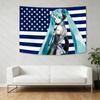 2026 Miku American Flag Tapestry Anime Background Dormitory Bedhead Tapestry Living Room Tapestry Sofa Background Tapestry