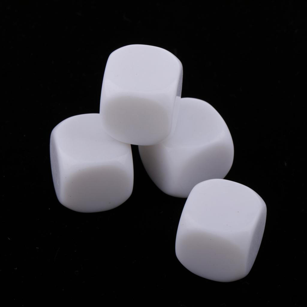 50Pcs 18mm DSided Plastic Cube Blank Accessory For Party Games, Table Games