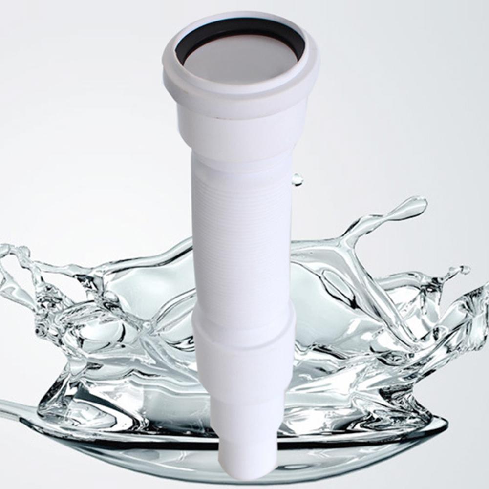 Grey Flexible Waste Flush Pipe Extendable To 1M Length with 50mm Diameter PVC for Shower and Bath Drain Installations