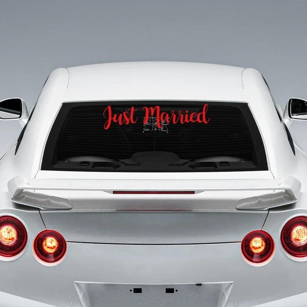 Just Married Wedding Slogan Car Windshield Window Banner Sticker PVC Vinyl Decal Personalised Car Decoration Wedding Supplies