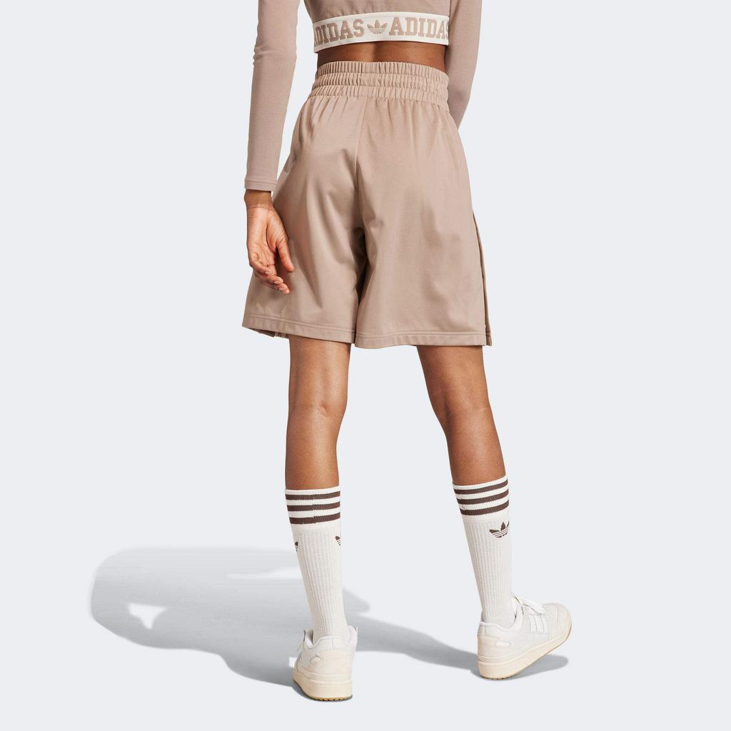 Adidas Originals Neutral Court Adibreak Letter Logo Print Striped Color Block Casual Shorts Women Shorts Brown IS5258