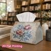 1pc, 2D Flat Printing, Tissue Box Retro Floral Pattern Printed Tissue Box, Suitable for Bathrooms, Living Rooms, Bedrooms, Dressing Tables, Coffee Tab