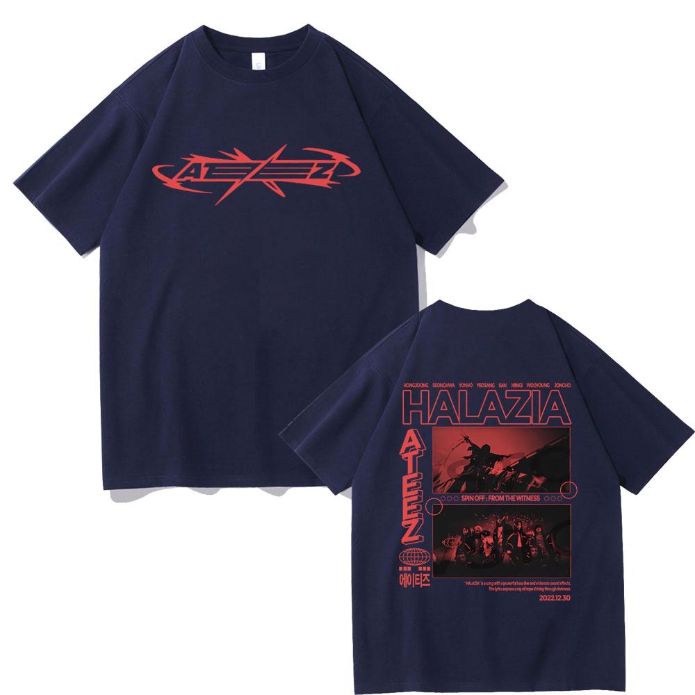 Ateez Band Double Sided Print Tshirt Unisex Casual Oversized Tshirt Unisex Korean Fashion Trend Tshirts Streetwear Fans Gift
