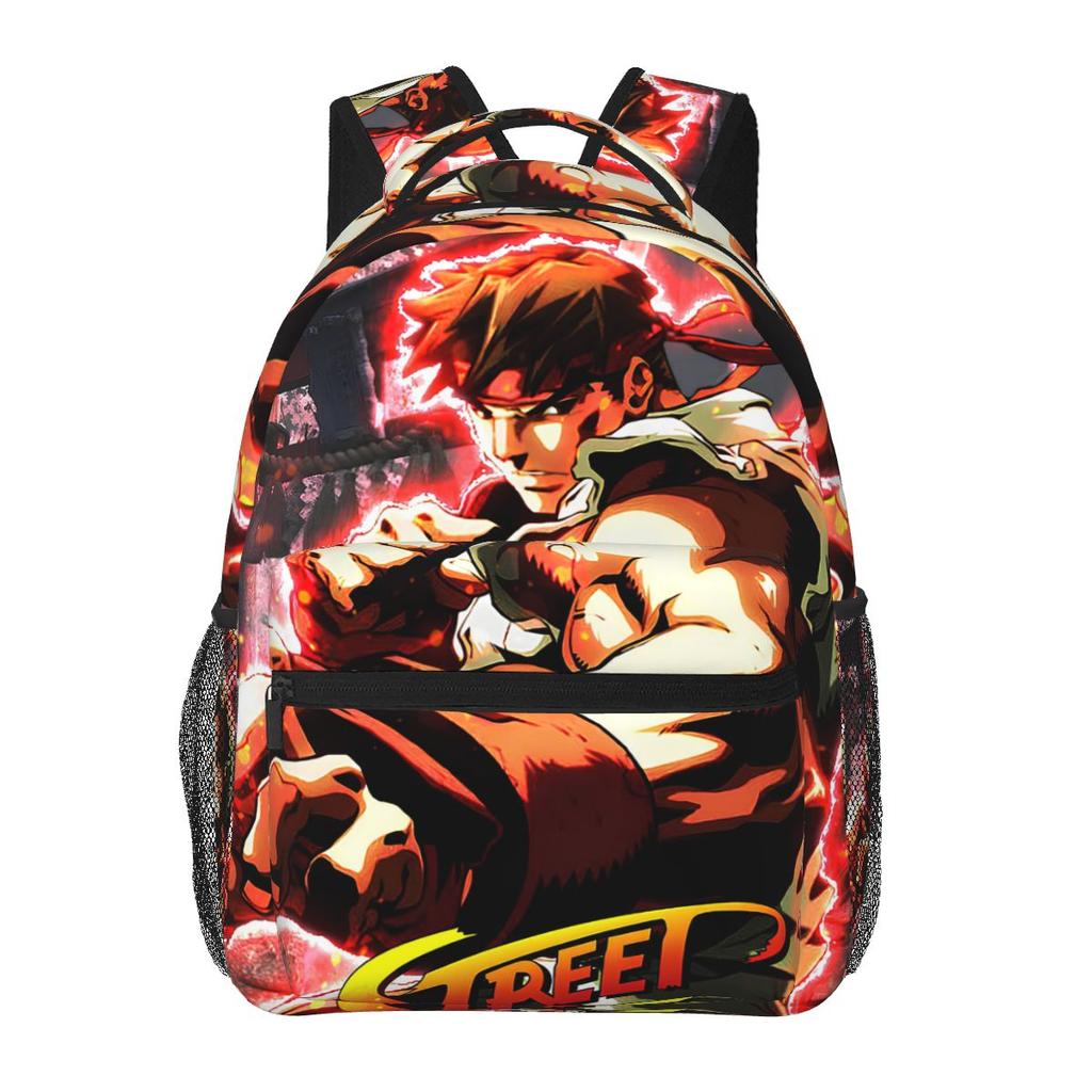 Ryu Street Fighter II Turbo Hyper Fighting Backpack Student Boys Girls BookBag Kids School Bag Laptop Shoulder Bag for Men Women