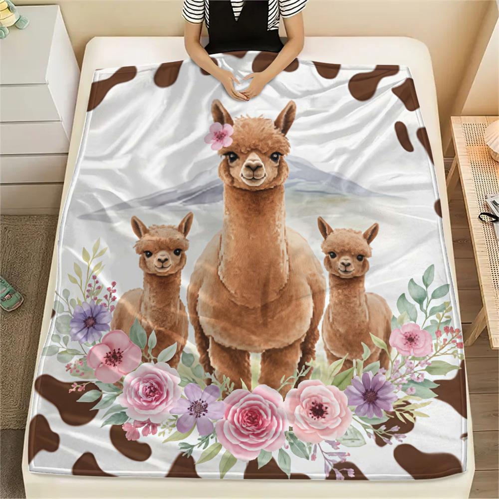 1PC Animals and textures Print FlAannel Blanket, High quality Comfortable for All Seasons, Home Decor, Warmth and Comfort