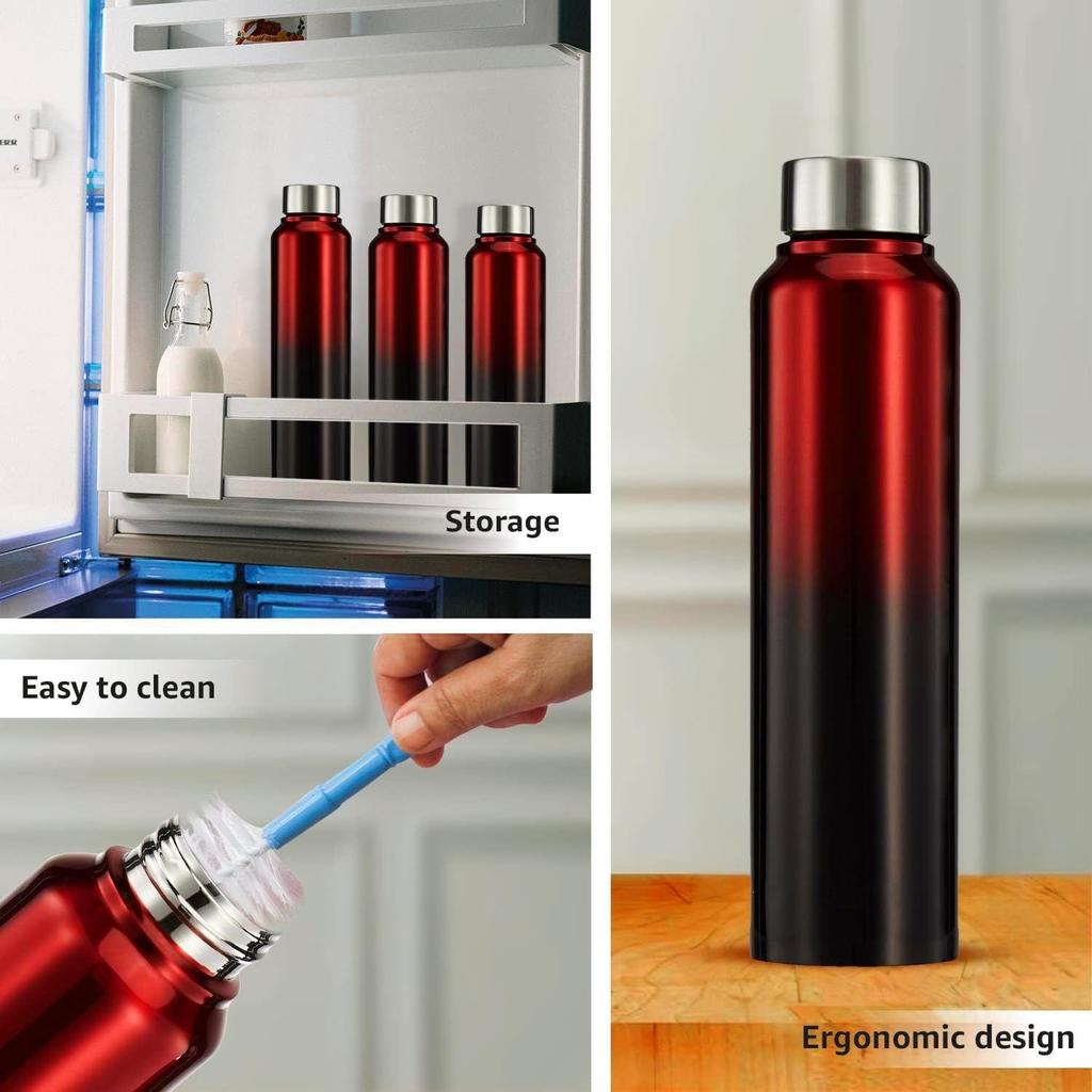Stainless Steel Water Bottle | BIS-Approved | 900ml (Dual Colour)