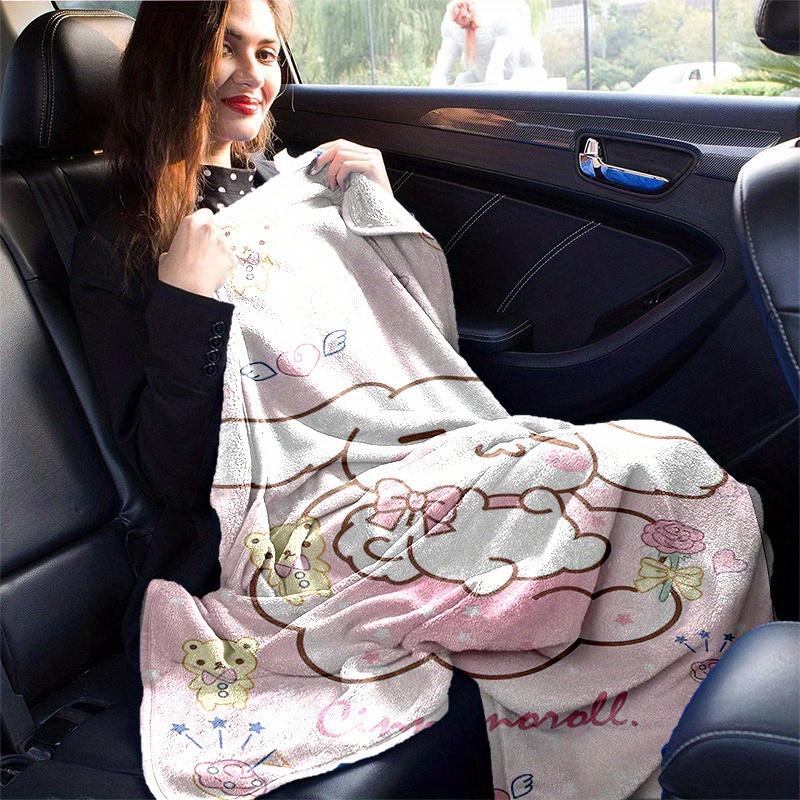 1pc, Sanrio Cute Cinnamoroll Home Decor Flannel Blanket: Perfect Gift for Bedroom, Living Room, Travel, Camping, Car, Beach, Office Naps, Ideal as Sof