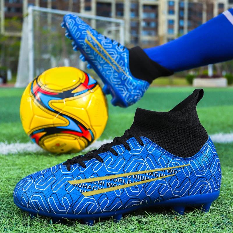 Herren Fußballschuhe High Top Professionell Originale Gesellschaft Fußballschuhe Outdoor Sport Rasen Futsal Hallenfußballschuh für Kinder