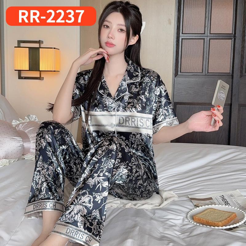 

Модные осенние новые женские пижамы из ледяного шелка с длинными рукавами, легкий роскошный темперамент, высококачественный шелковый комплект для отдыха 2XL