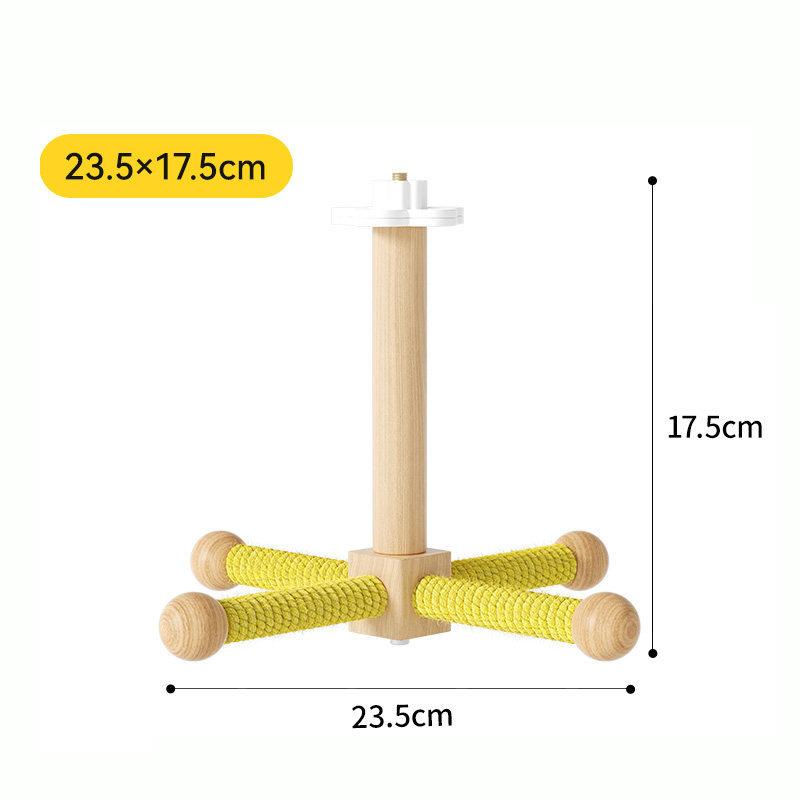 Natural Wood Tabletop Bird Play Stand Interactive Parrot Playground Gym with Climbing Ladder Swing Toys for Parakeets