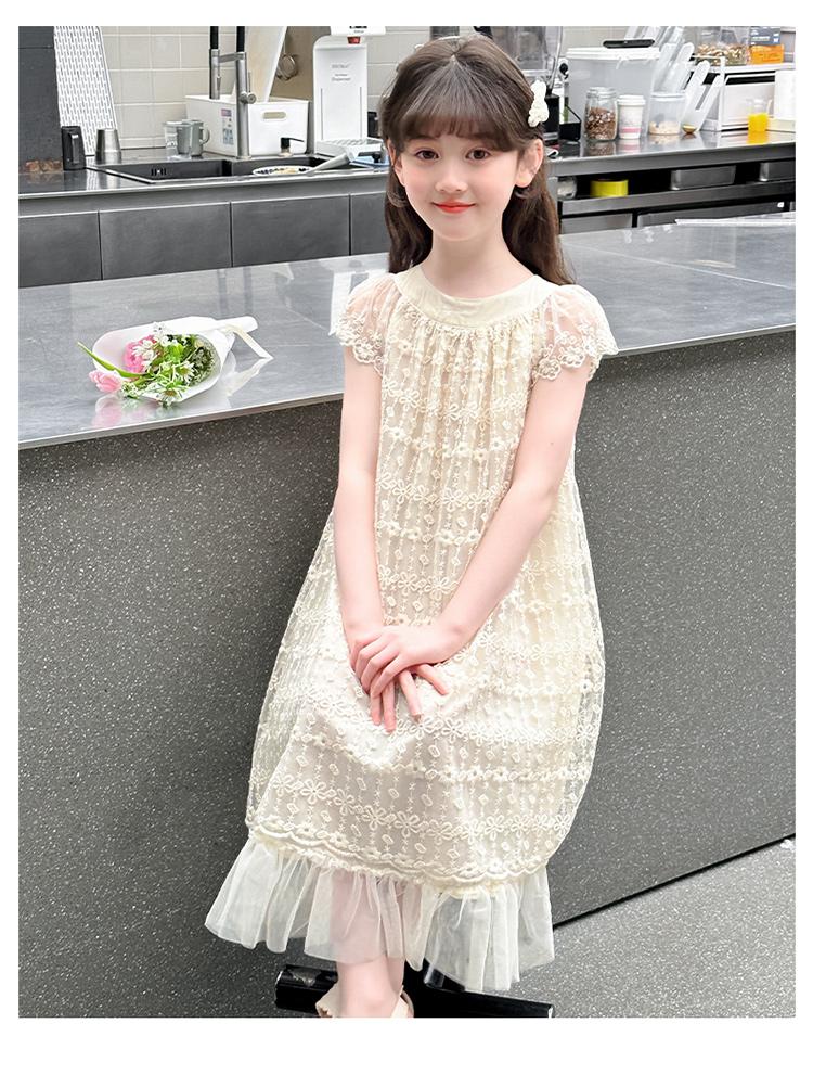 Girls' Summer Dress 2026 New Handsome Lace Girl Princess Dress Super Beautiful Children's Summer Dress Fairy Dress