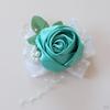 Artificial Pearls Rose Flower Bridesmaid Corsage Wrist Band Elastic Bracelet Wedding Ceremony Party