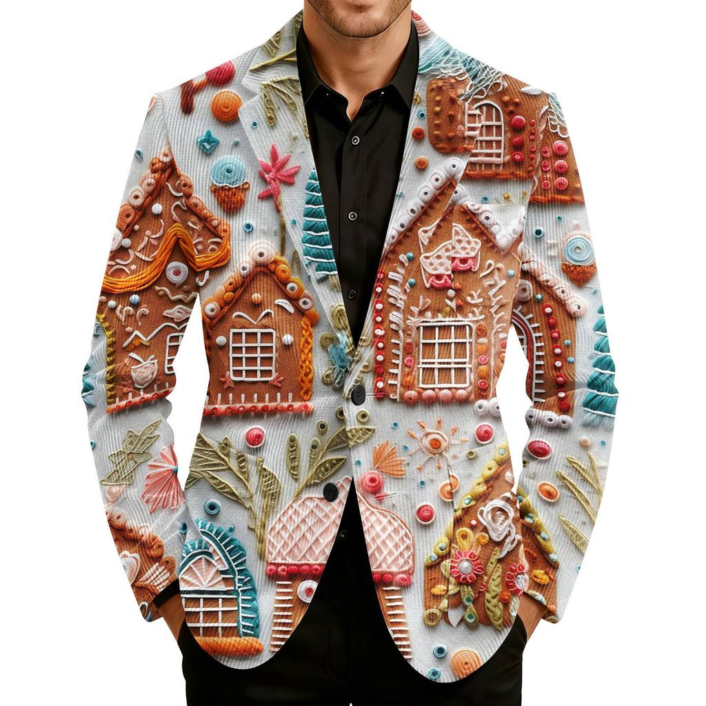 Herren Druck Kord Warm Taschen Anzugjacke Cardigan Herren Freizeitanzug