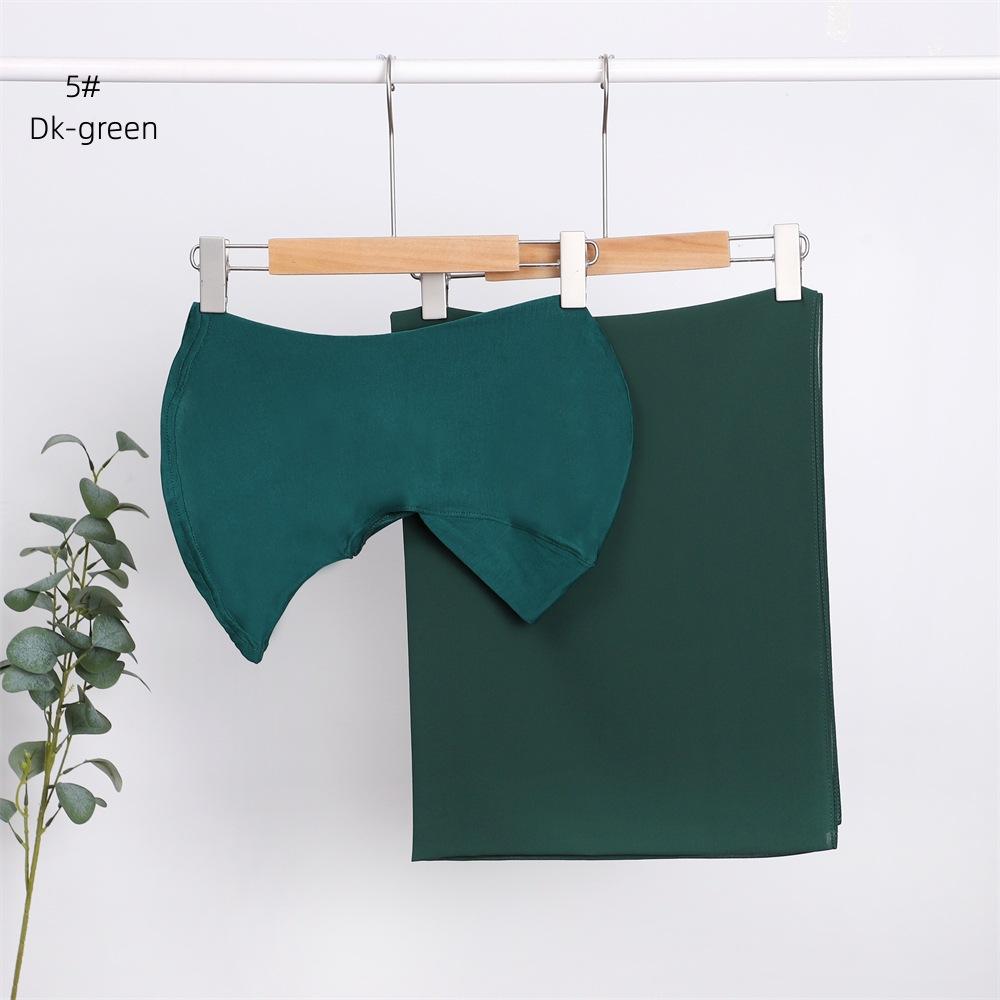 Elegant Elastic Instant Hijab Solid Color Chiffon Hijab Set Women's Modal Pullover Bandana Thin Breathable Soft Cozy Scarf