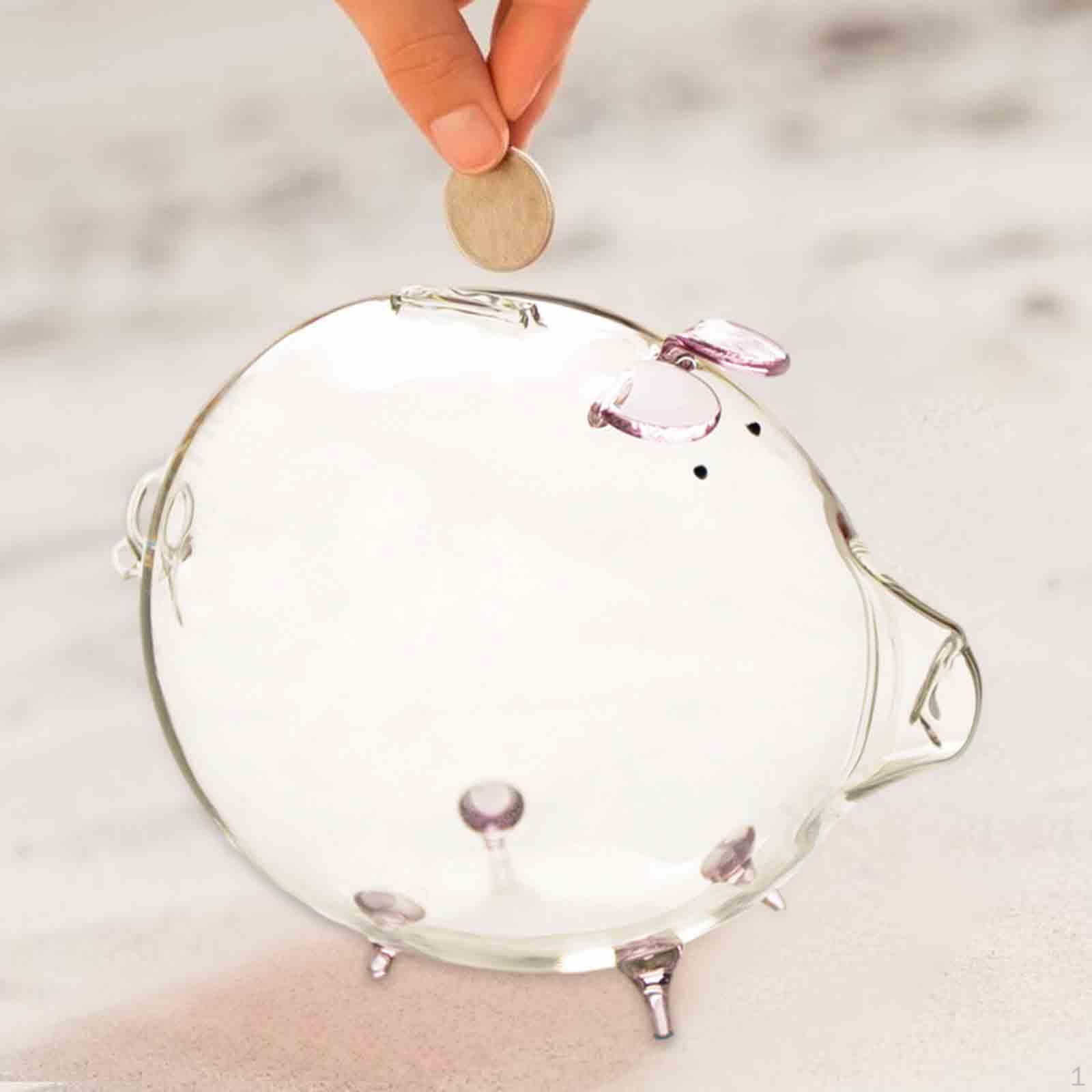 

18x12 см стеклянная копилка, копилка для детей, очаровательный прозрачный настольный декор розовый