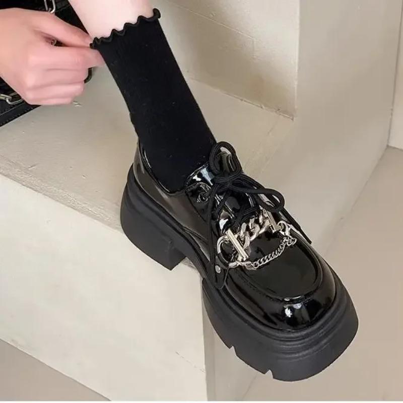 Fashion Platform Round Toe Ladies Pumps Women's Shoes with Medium Heels Chic Point Non Slip on Offer Shoe High Quality Lastest Discount