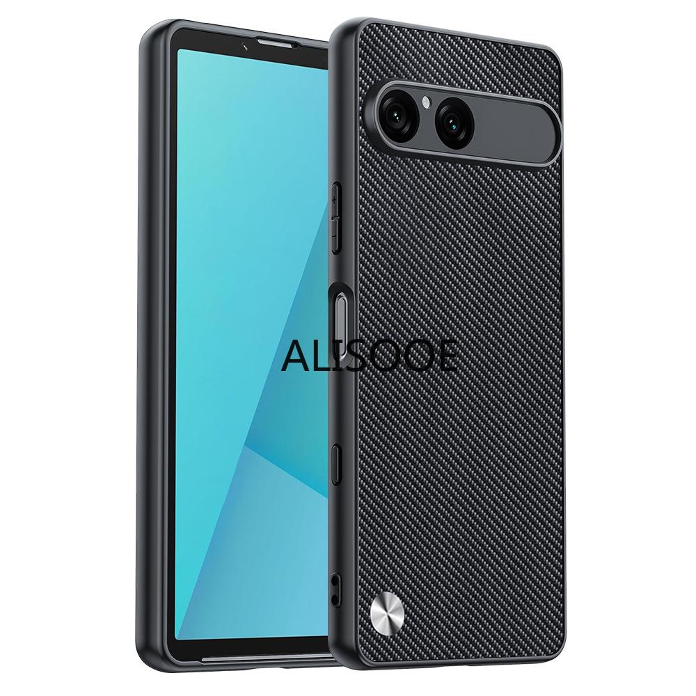 Etui dla Sony Xperia 10 VII Luksusowe Etui Ochronne z PU-Skóry o Teksturze Włókna dla Sony Xperia10 VII Capa Wstrząsoodporna Funda