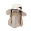 Summer Mens Wide Brim Sun Hat With Removable Mask For Outdoor Fishing And Sun Protection