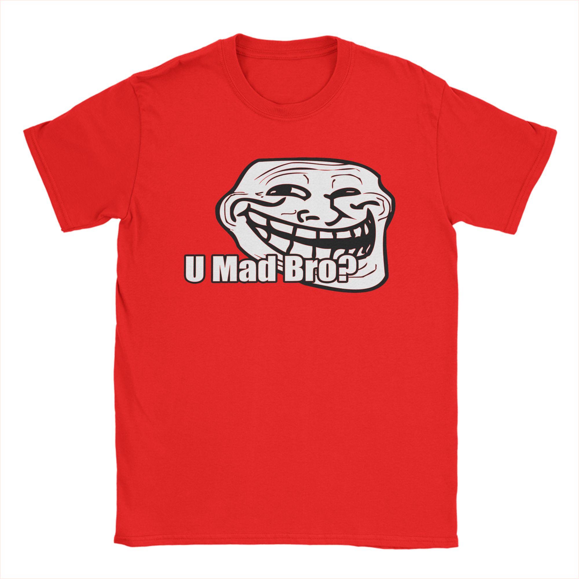 Ты Злишься Бро Trollface Мем Графическая Футболка Летняя Хип-Хоп Футболки Мужские Хлопок Круглый Вырез 4XL 5XL 6XL Топ Футболки Короткий Рукав Футболка S
