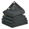 Dump Truck Mesh Tarp, 6 x 14 ft, PVC Coated Black Heavy Duty Cover with 5.5" 18oz Double Pocket, Brass Grommets, Reinforced Double Needle Stitch