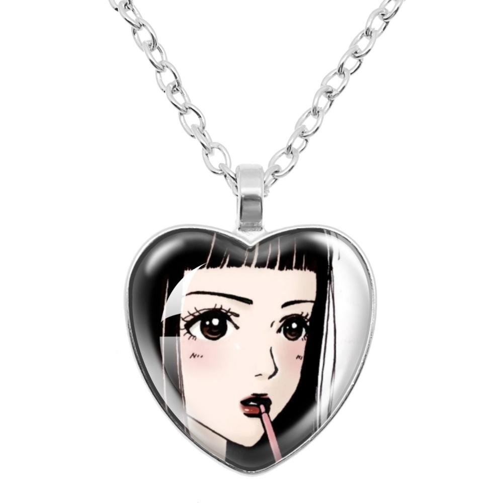 Paradise Kiss Anime Necklace Yukari Hayasaka Miwako Sakurada Glass Heart Shape Pendant Necklace Charm Jewelry Friend Gift
