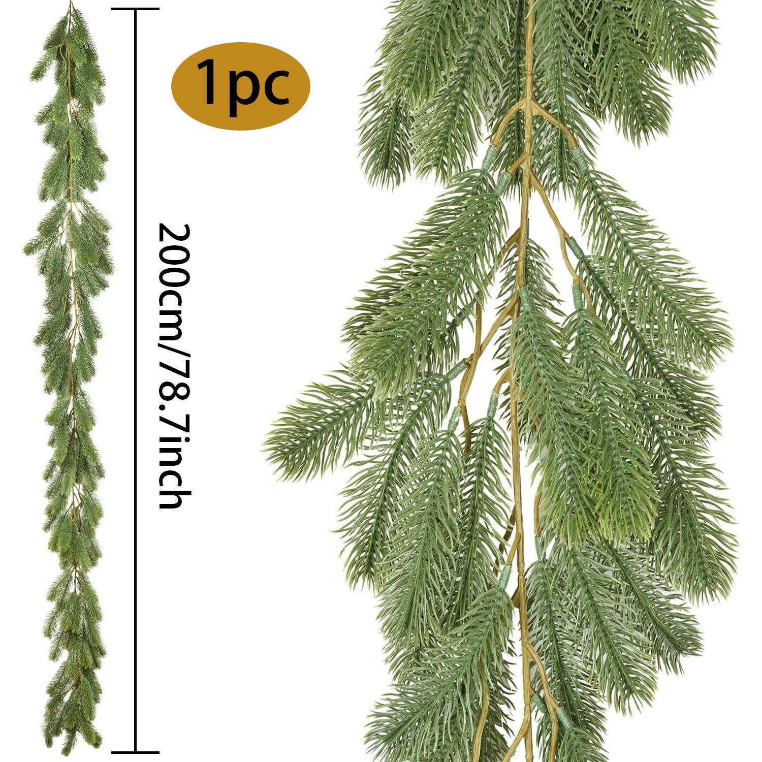 

Искусственные сосновые иголки на ощупь мягкие, клейкие, имитация сосновых иголок, подвешивание на дверь из ротанга, настенное украшение из ротанга, фото зелёный